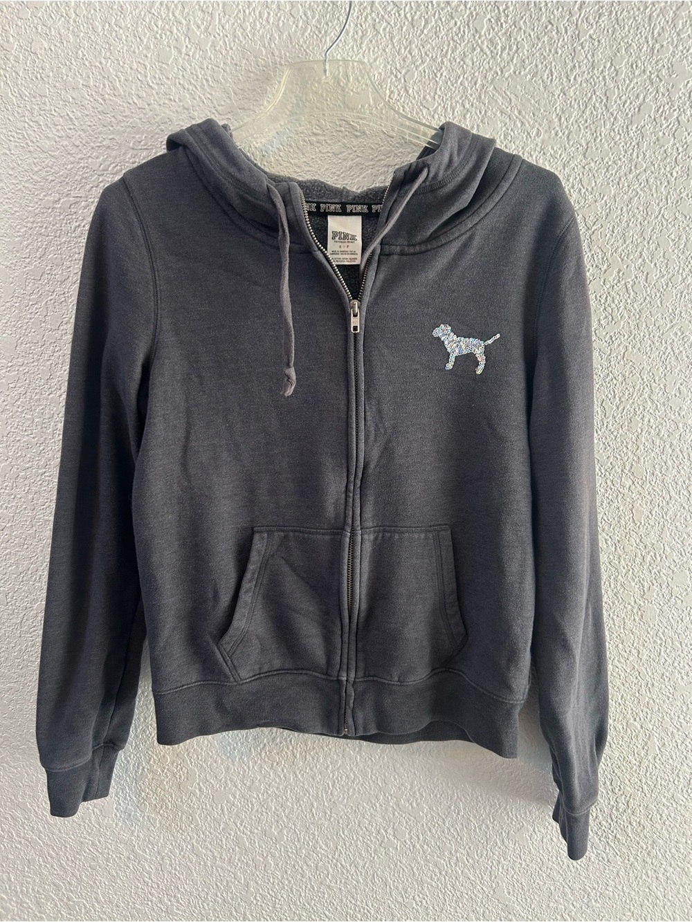 Hard To Find Y2K Victoria Secret LOVE PINK Ombré Bling Zip Up Hoodie 2013 Small